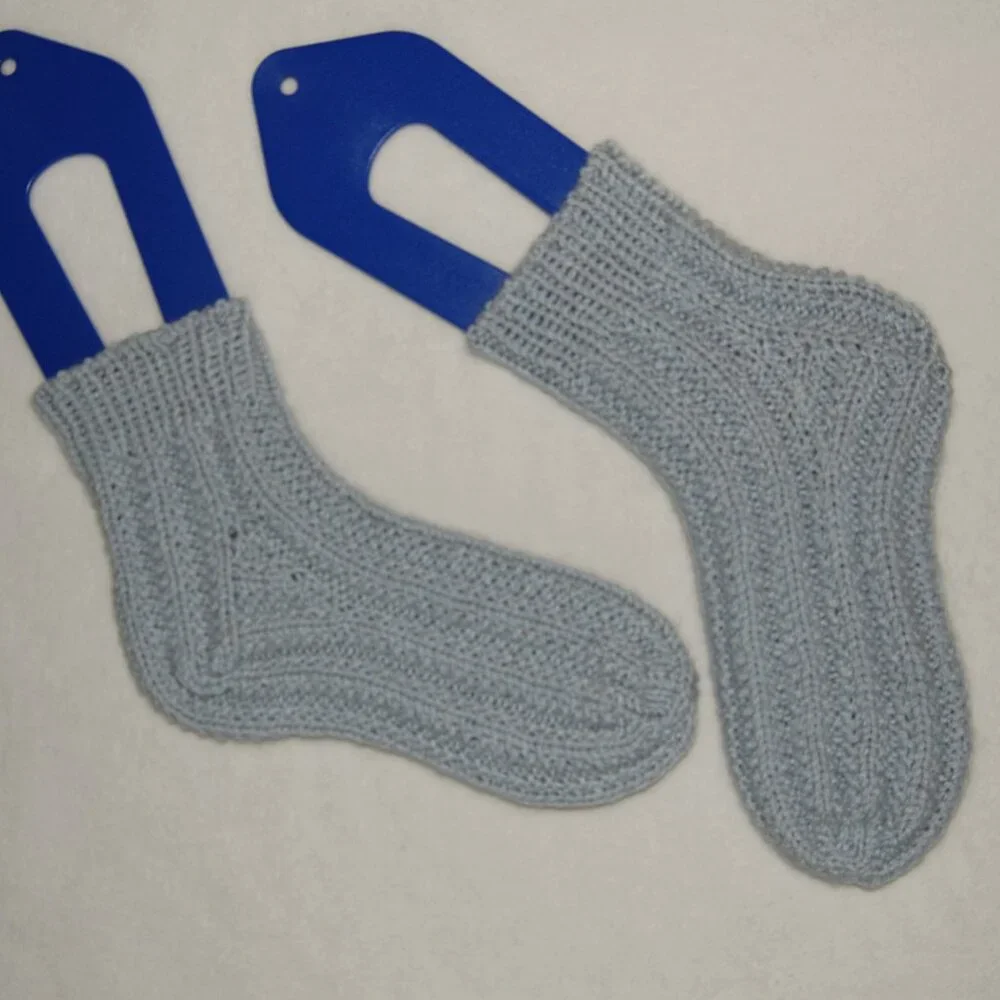 NEW Handmade Ankle Socks, Light Blue, Women Size M (US 8-8.5)